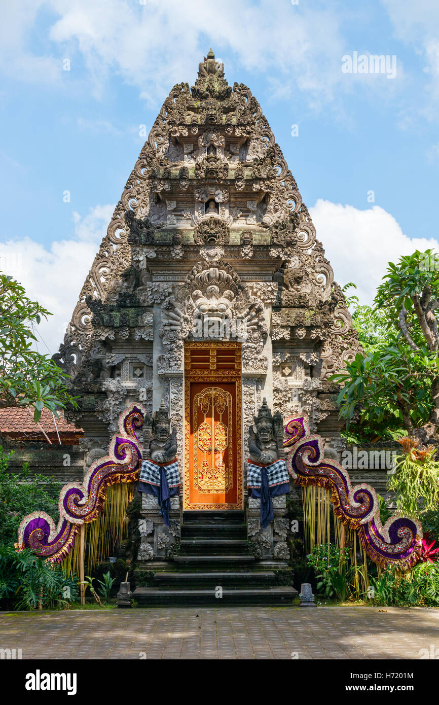 Puri Kantor, a Hindu temple in the center of Ubud, Bali, Indonesia. Stock Photo