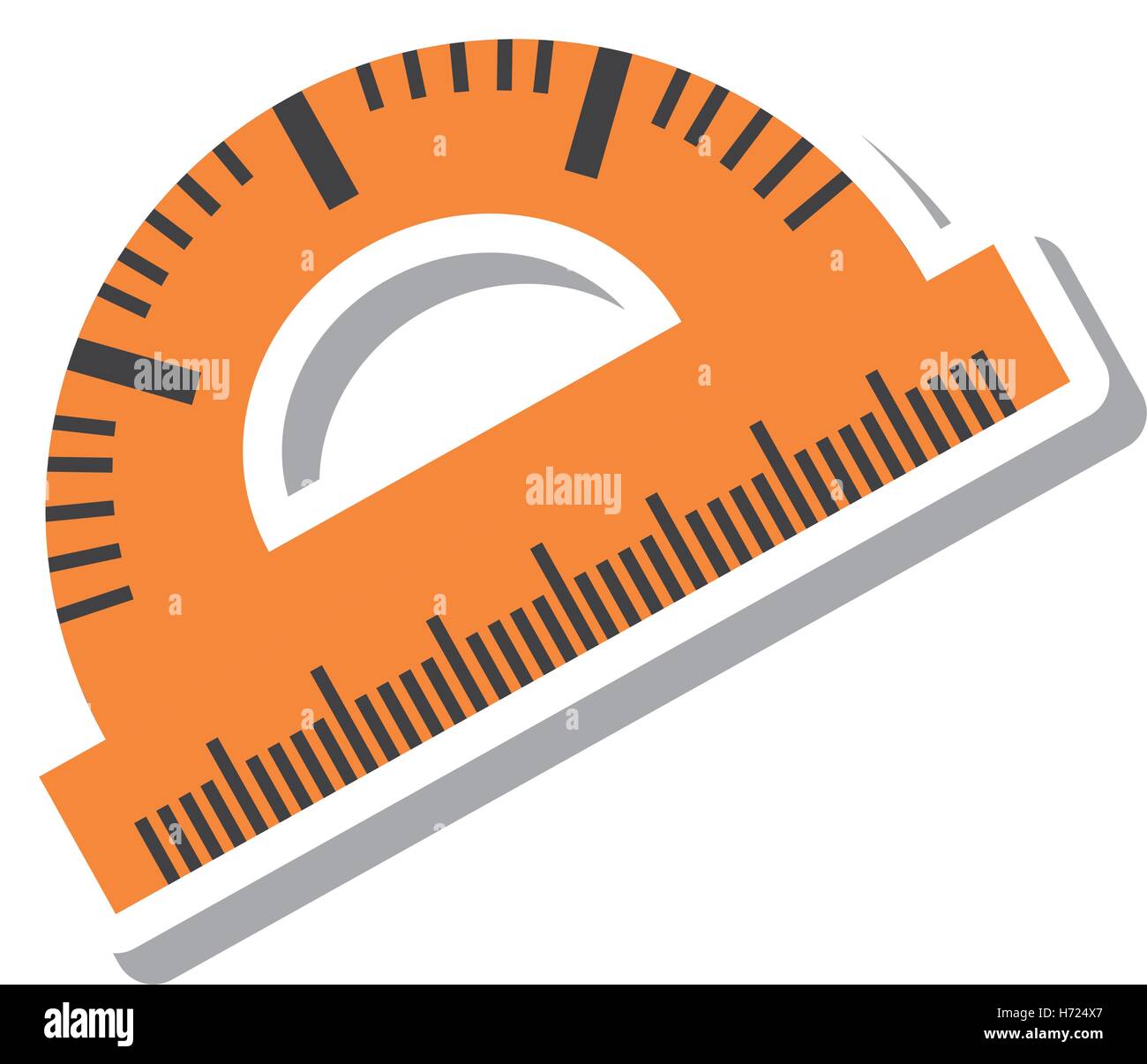 protractor rule isolated icon vector illustration design Stock Vector