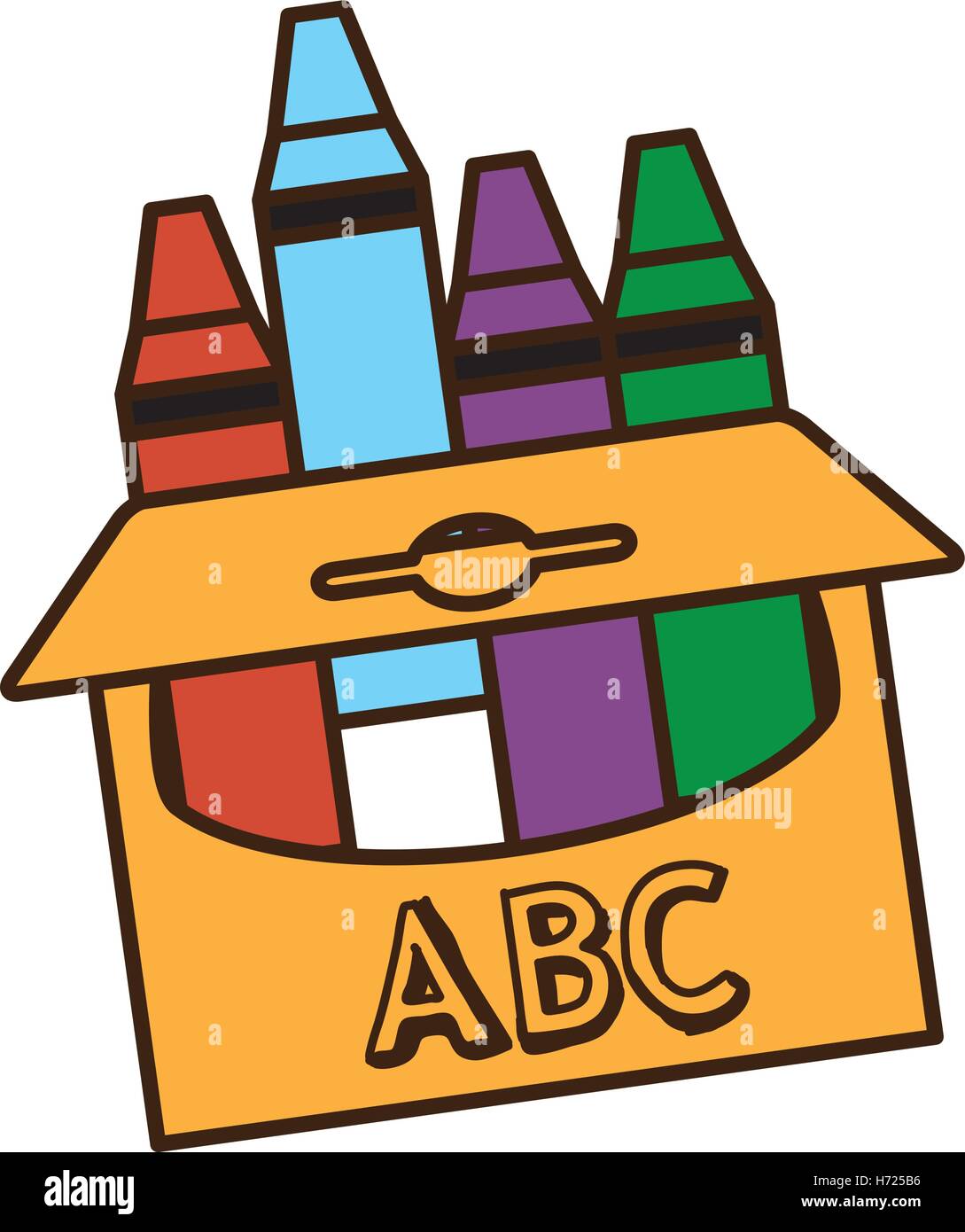 crayons box isolated icon vector illustration design Stock Vector Image