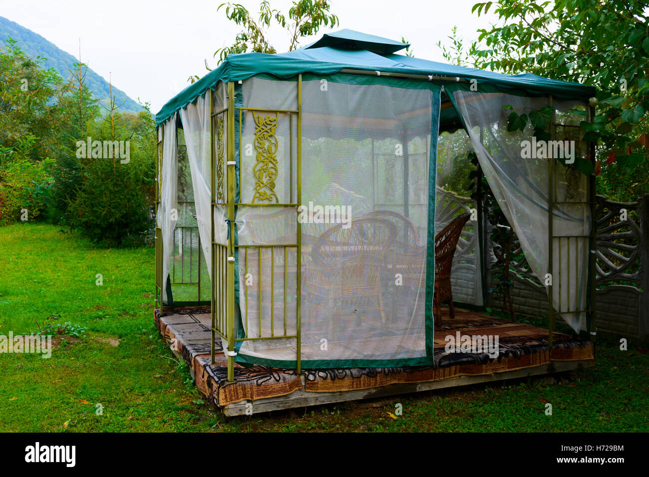 Image showcasing The design of the courtyard of an apartment house Stock Photo - Alamy