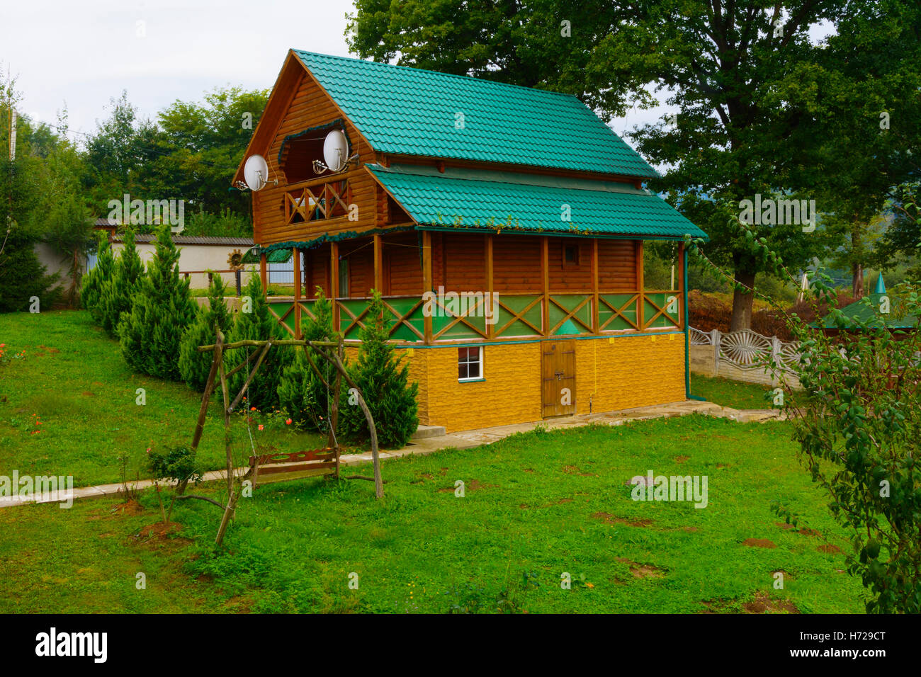 Residential private house in the mountain village Stock Photo - Alamy