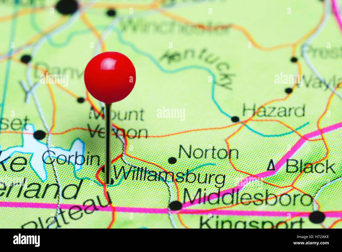 Williamsburg on a map hires stock photography and images Alamy