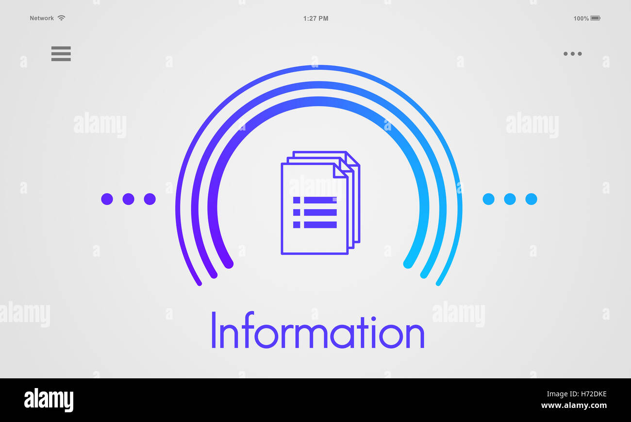 Data Information Documents Icon Concept Stock Photo - Alamy