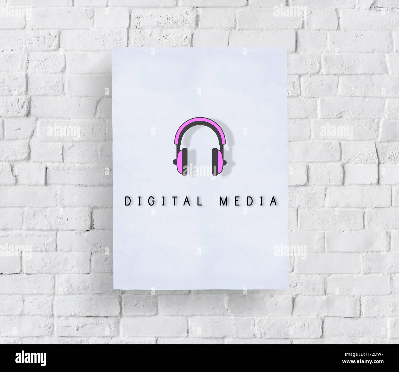 Headphone Audio Music Listen Graphic Concept Stock Photo