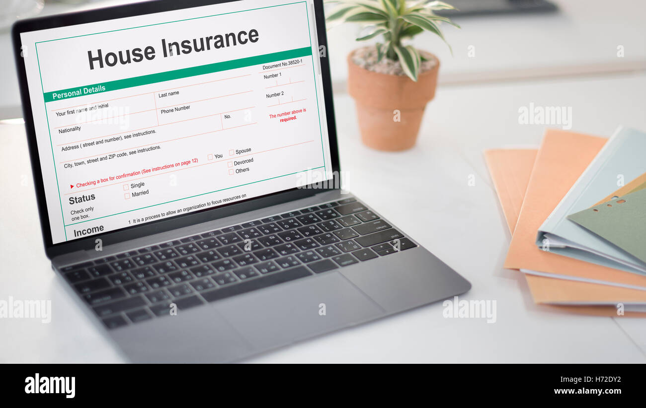 House Insurance Document Form Concept Stock Photo