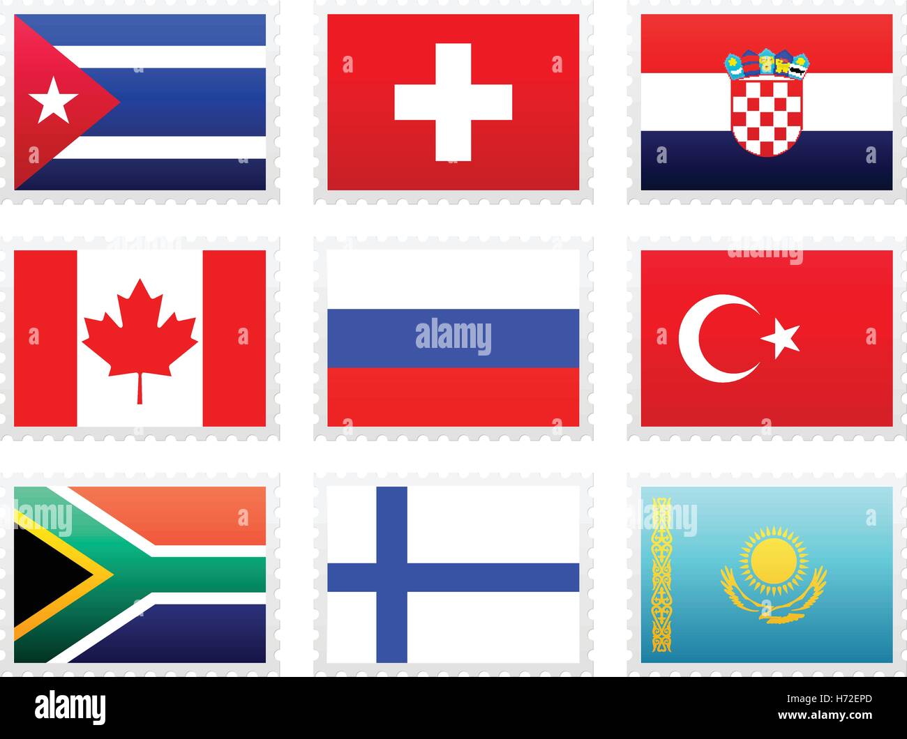National flag set on a white background. Stock Vector