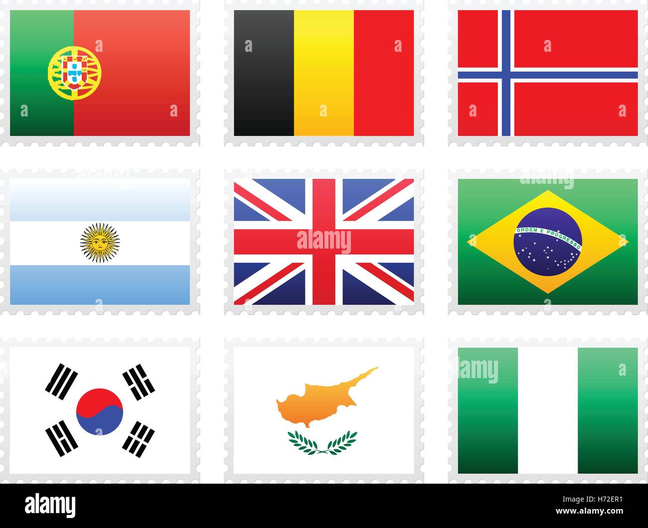 National flag set on a white background Stock Vector Image & Art - Alamy