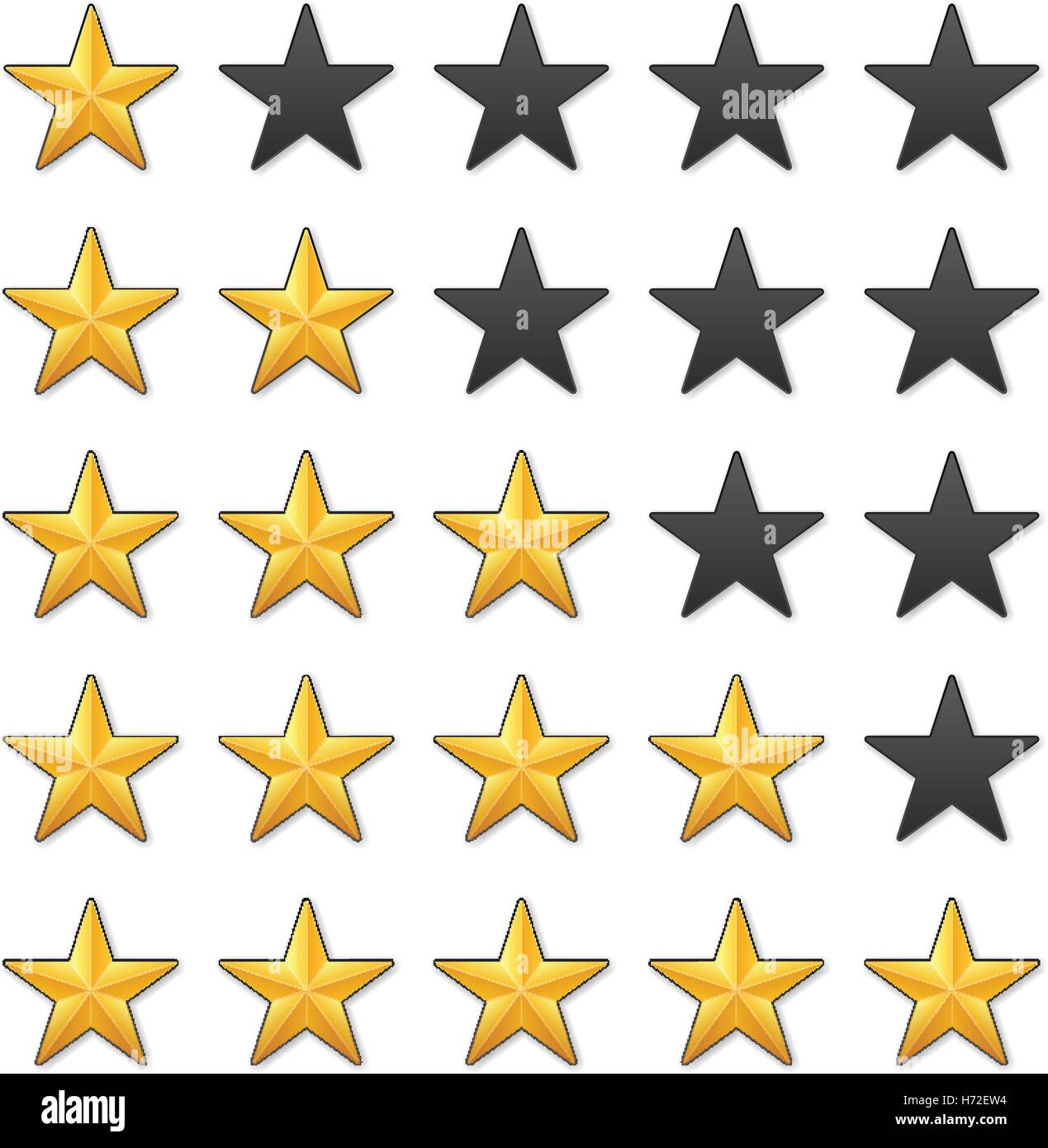 Golden stars rating on a white background Stock Vector Image & Art - Alamy