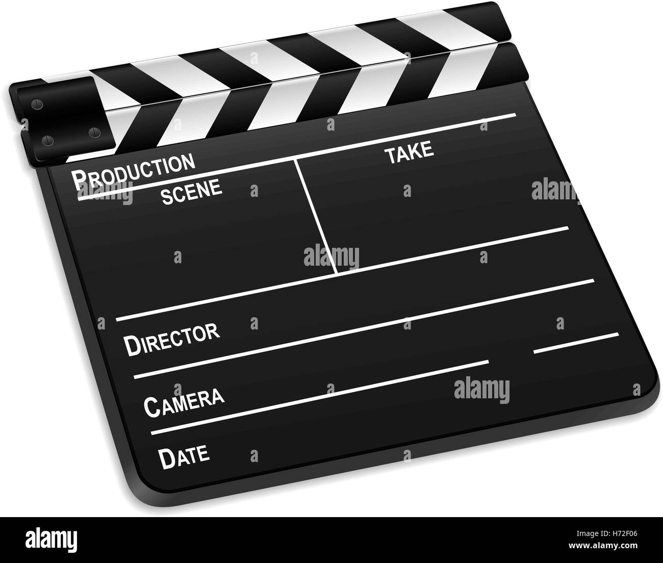 3d film slate isolated on a white background. Vector illustration Stock ...