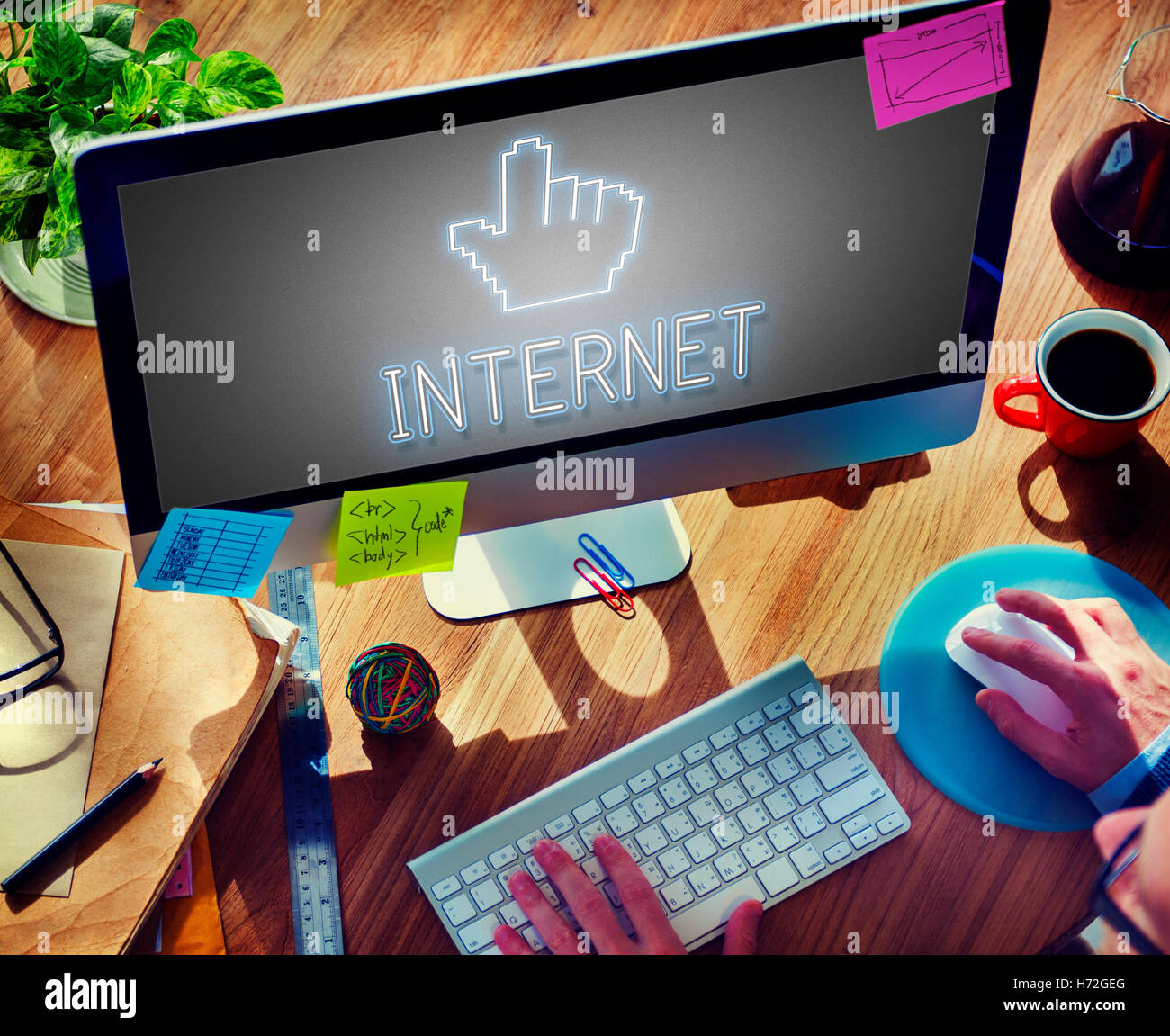 Digital Internet Connection Icon Mouse Pointer Concept Stock Photo - Alamy