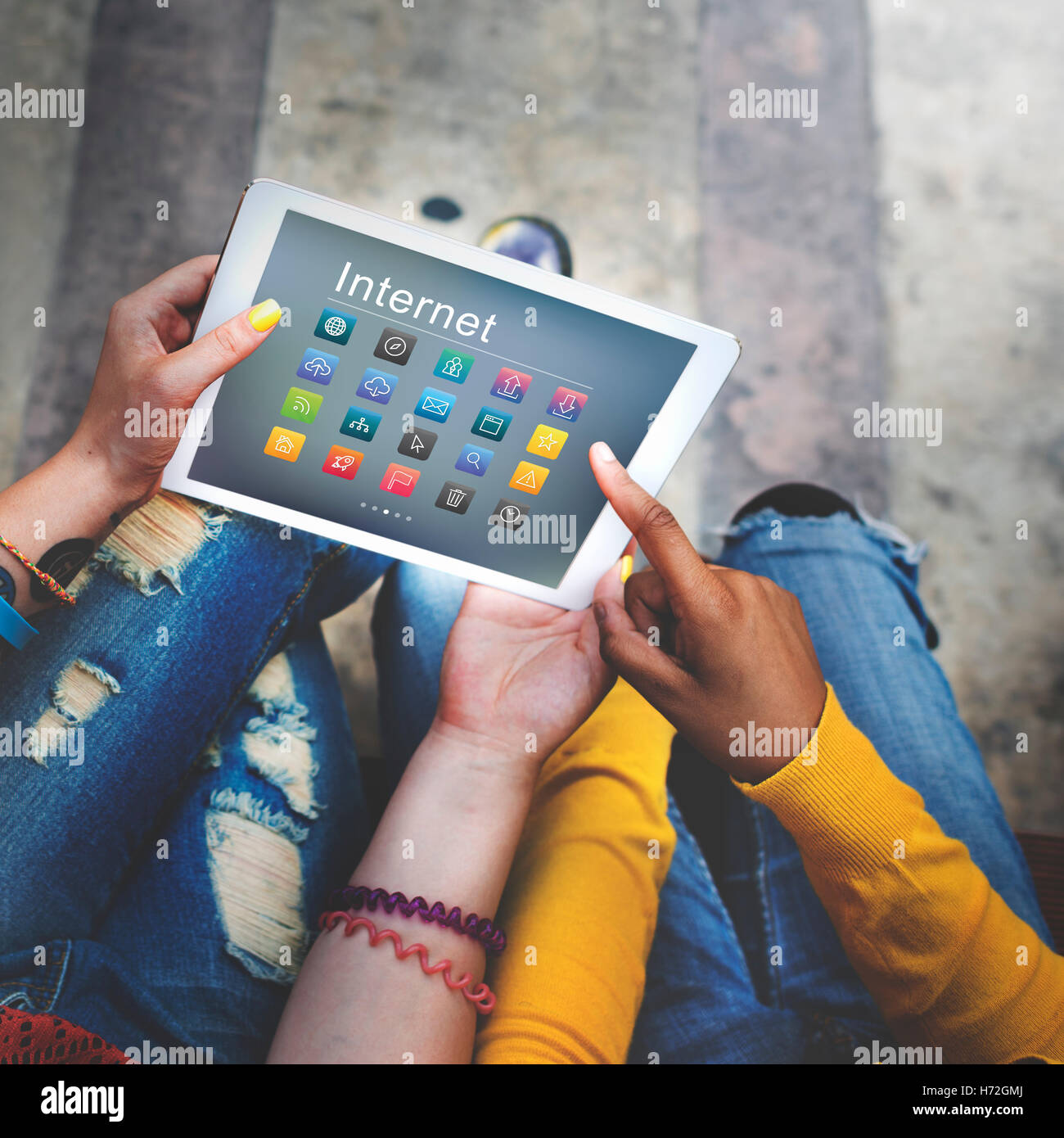 Application Cloud Network Communication Internet Concept Stock Photo ...