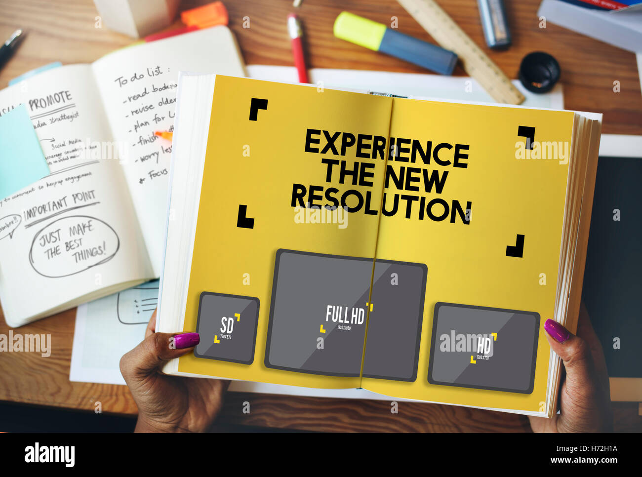 Resolution Digital Screen Ultra Technology Display Concept Stock Photo