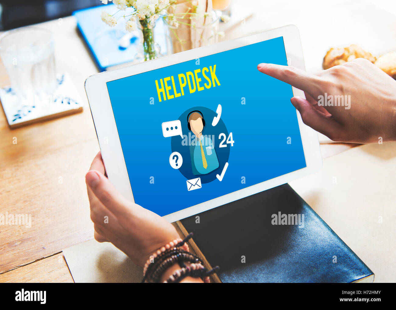 Helpdesk Customer Support Communication Enquiry Concept Stock Photo