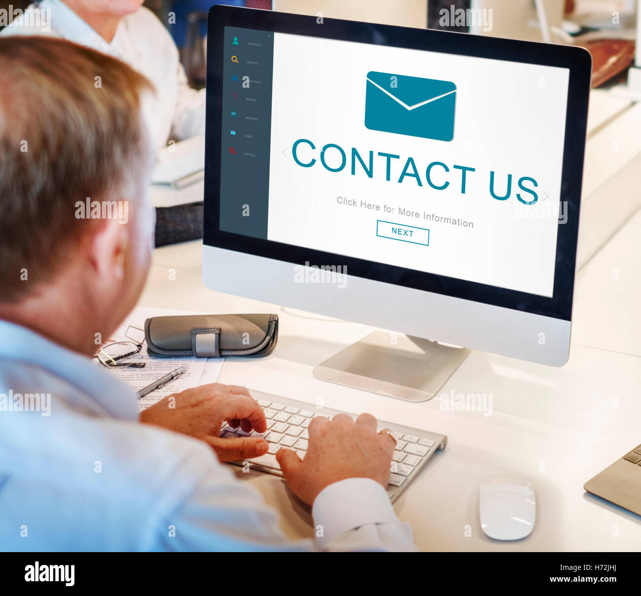 Contact Us Messaging Envelope Online Technology Concept Stock Photo