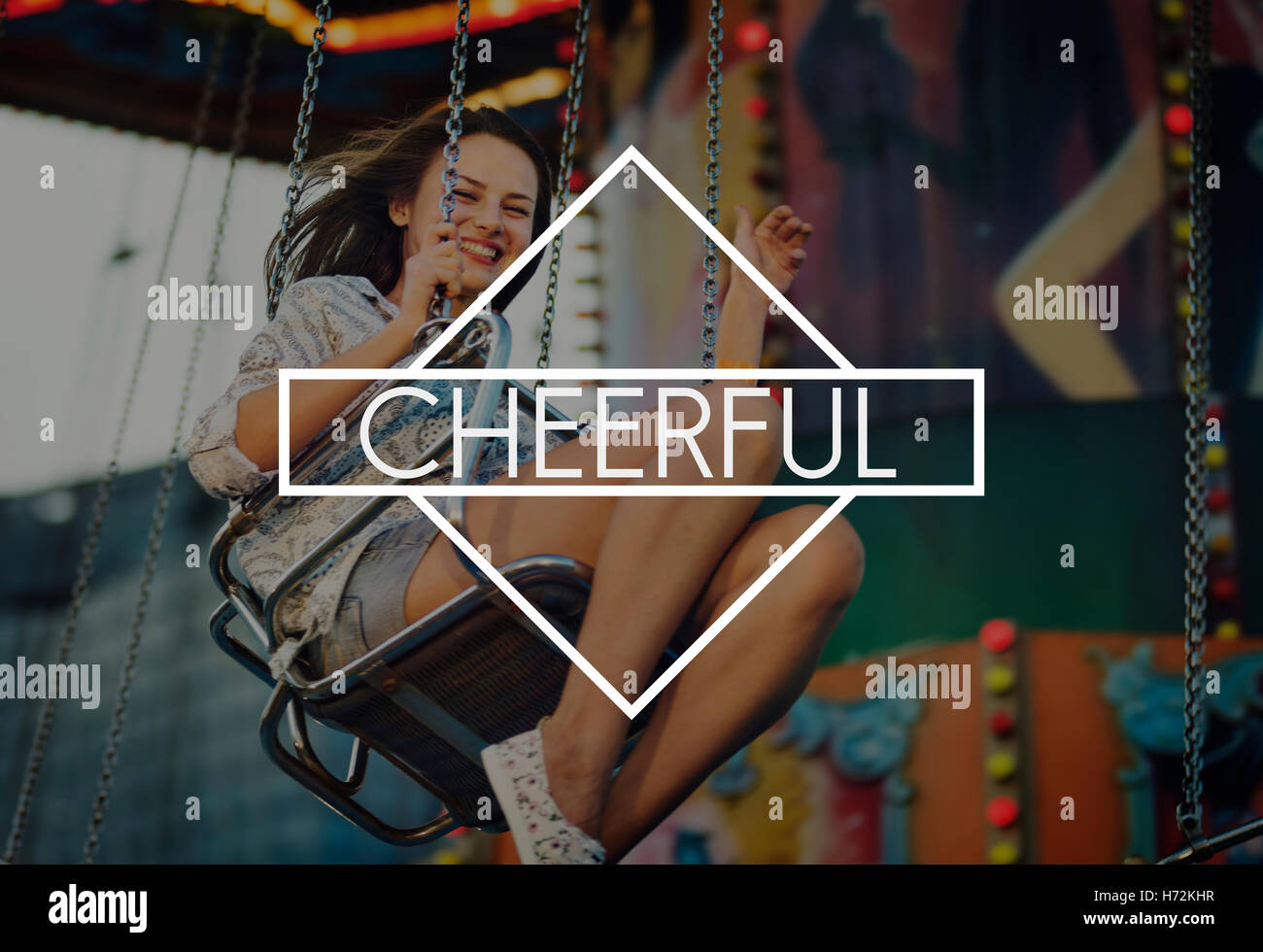 Cheerful Amusement Park Carnival A Wonderful Life Concept Stock Photo