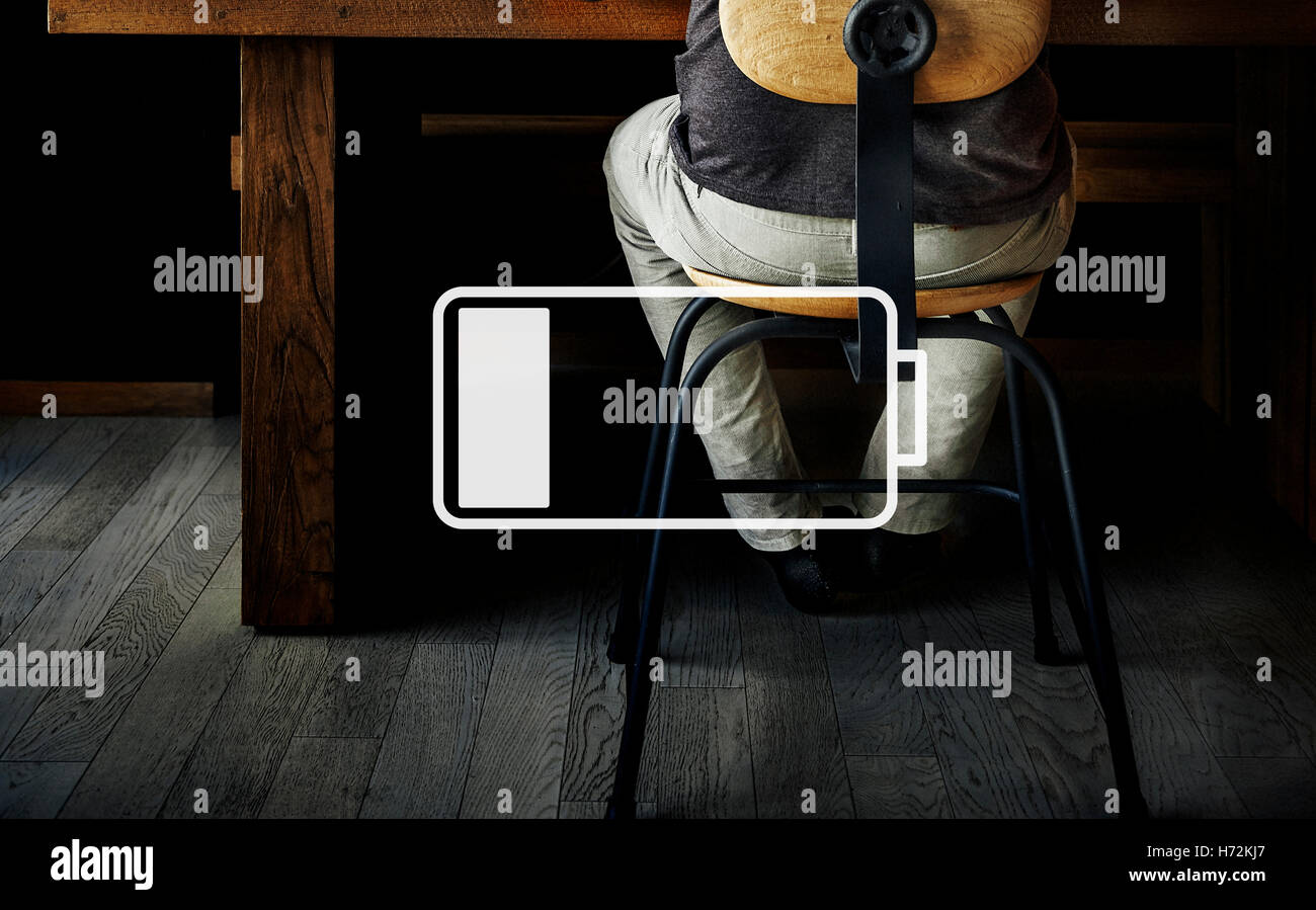 Rechargeable Energy Powered Charge Battery Concept Stock Photo