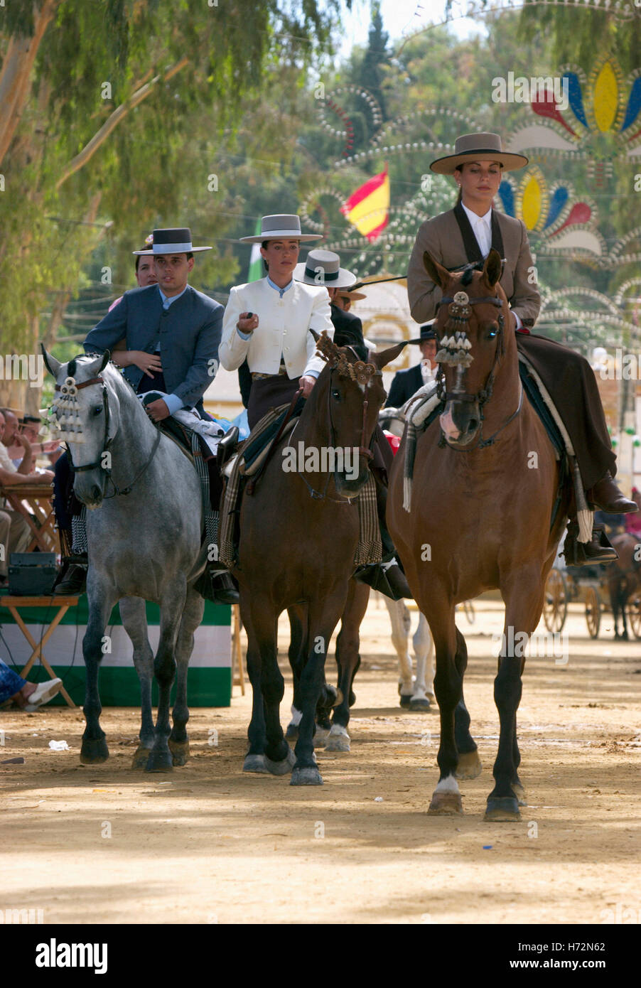 Men in Traditional Hats Spanish Horseman Fuengirola Feria Costa del Sol  Andalucia Spain riding Andalucia Andalucian Andalusia Stock Photo - Alamy