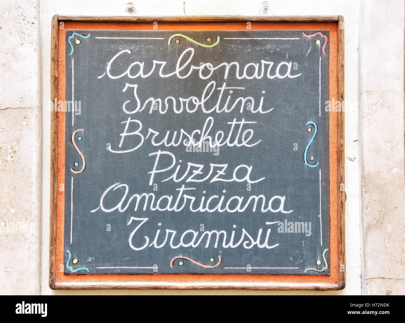 Pizza Pasta Restaurant Menu Blackboard High Resolution Stock Photography And Images Alamy