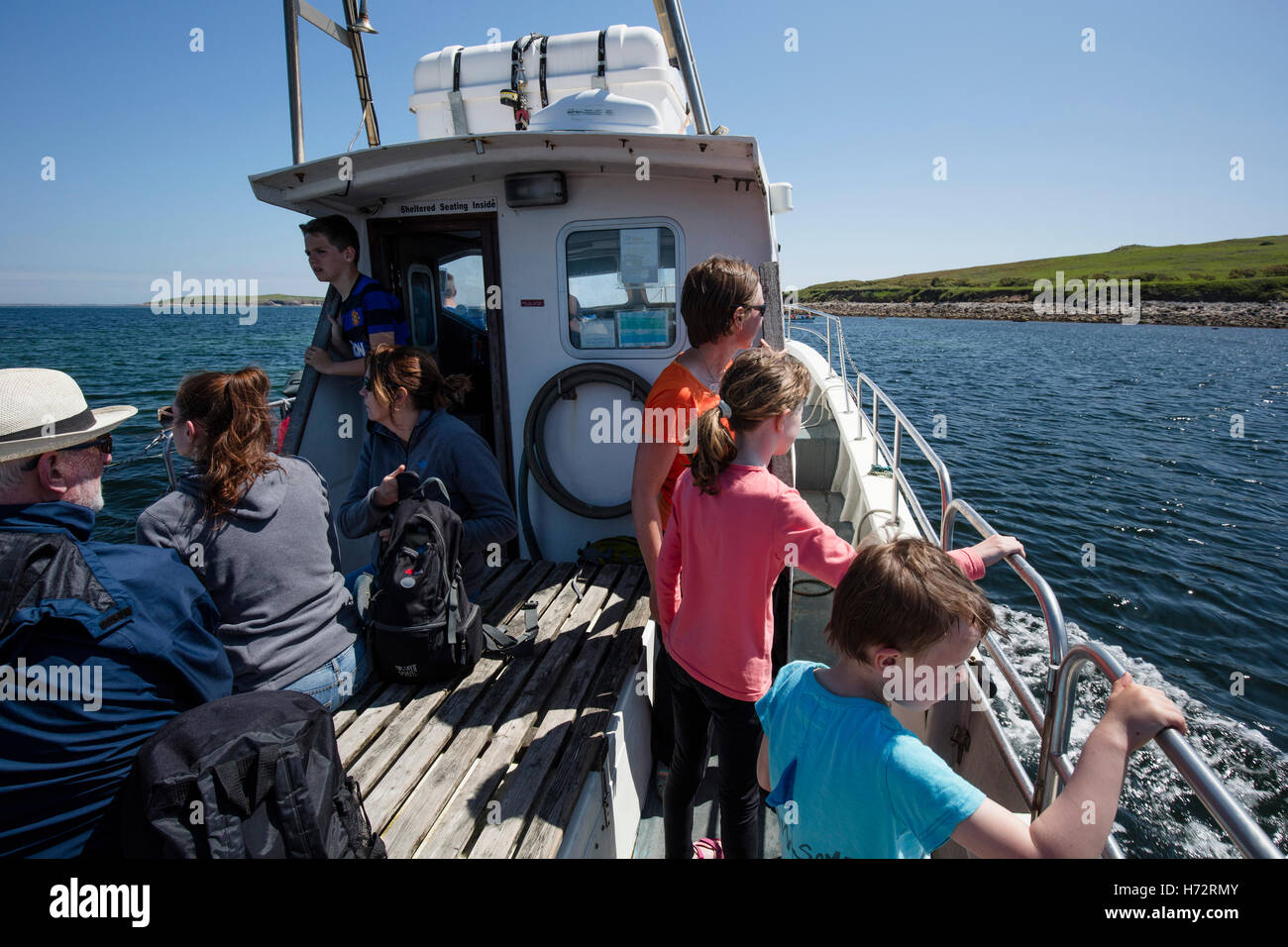 On the ferry to the Saltee Islands, County Wexford, Ireland. Stock Photo