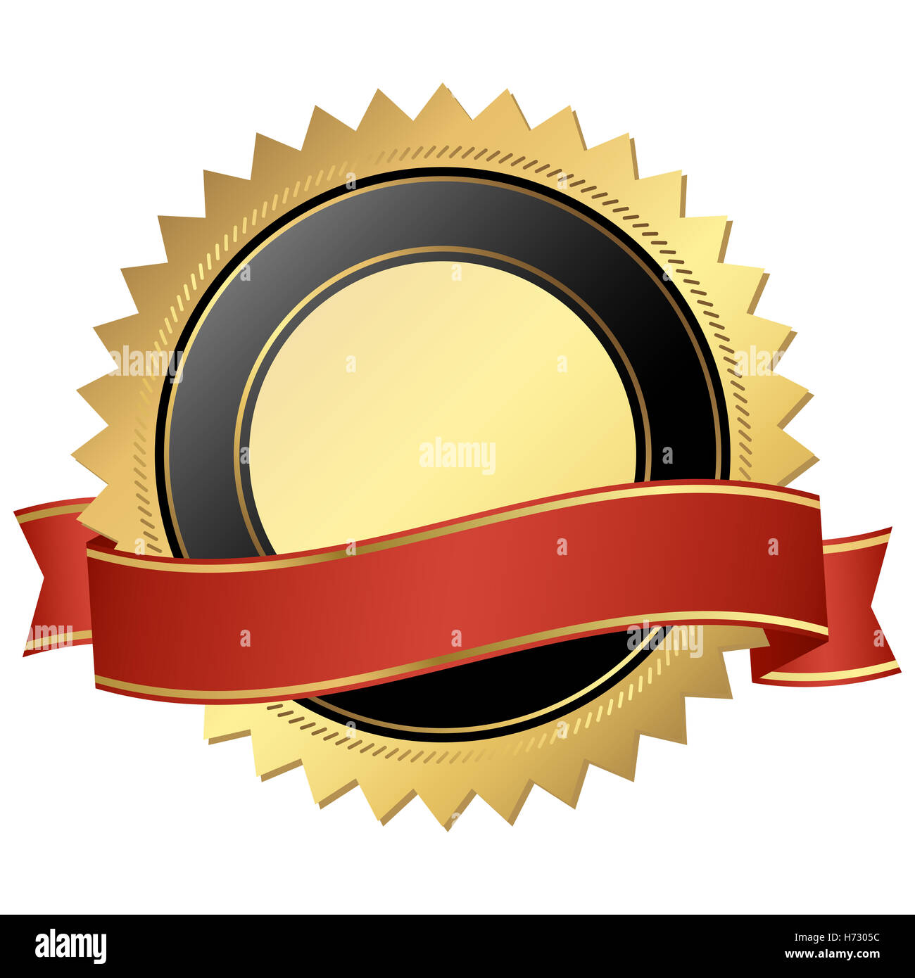 gold button with ribbon Stock Photo Alamy