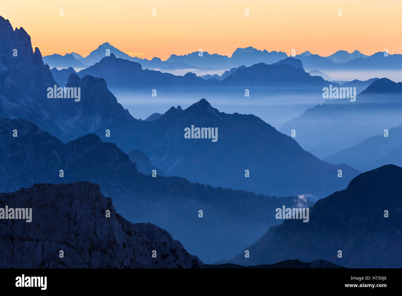 Mountain peaks background Stock Photo