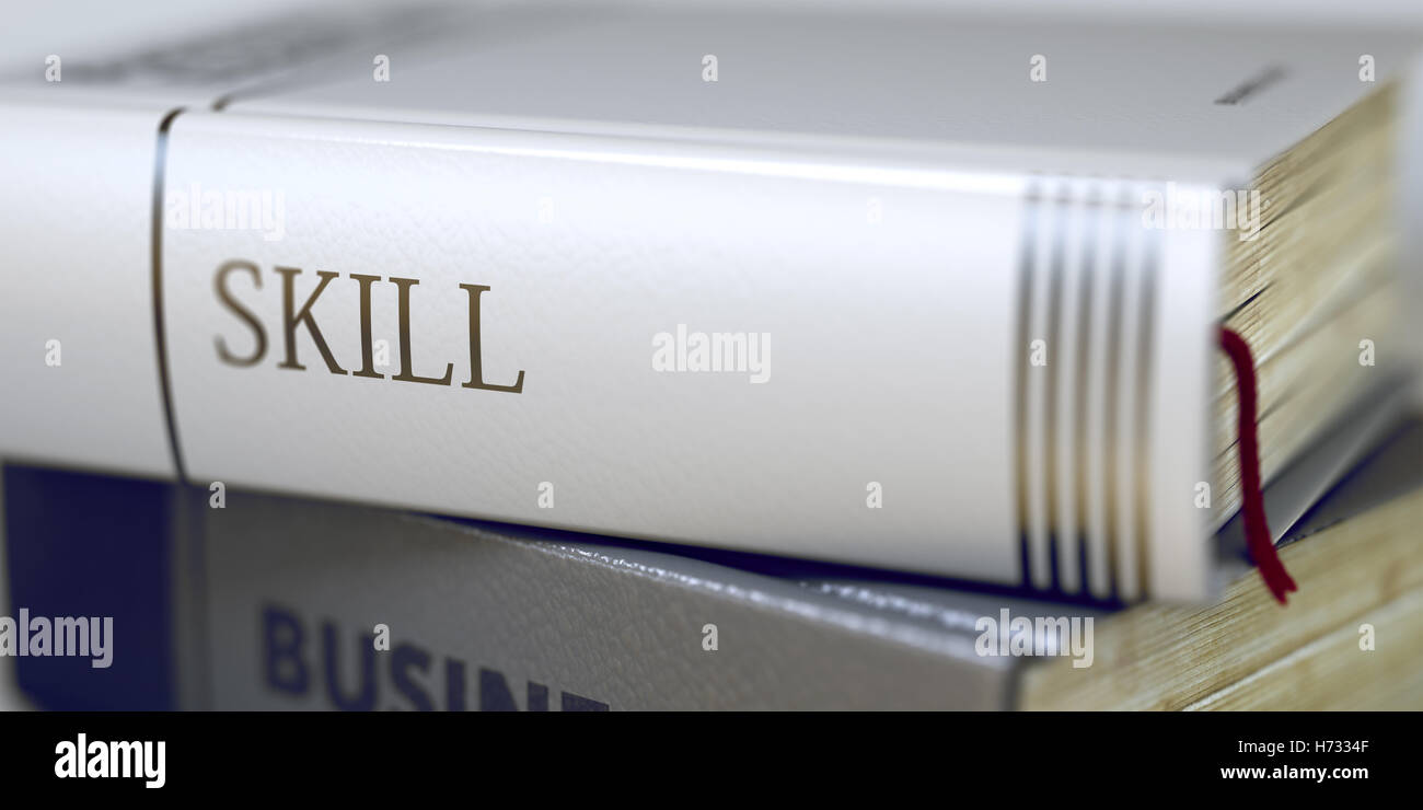 Book Title of Skill. 3D. Stock Photo