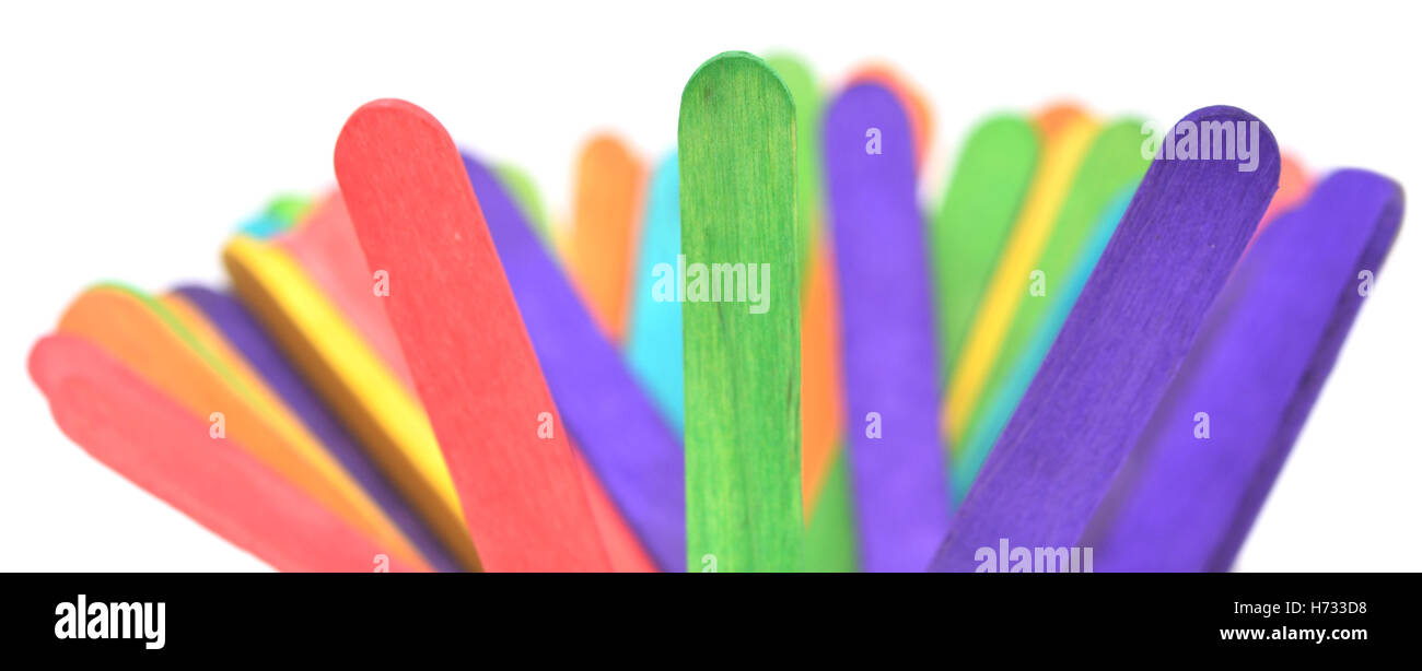 Colorful ice cream sticks isolated hi-res stock photography and