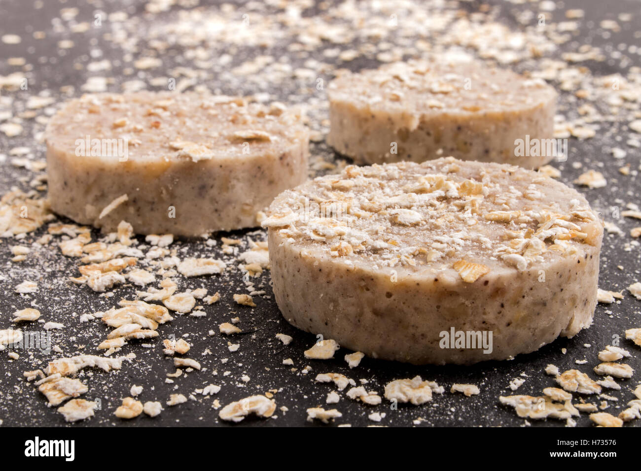 Traditional scottish white pudding breakfast hires stock photography