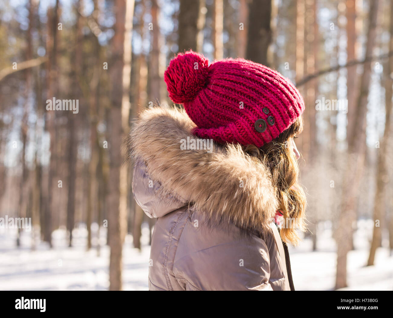 girls red winter hat