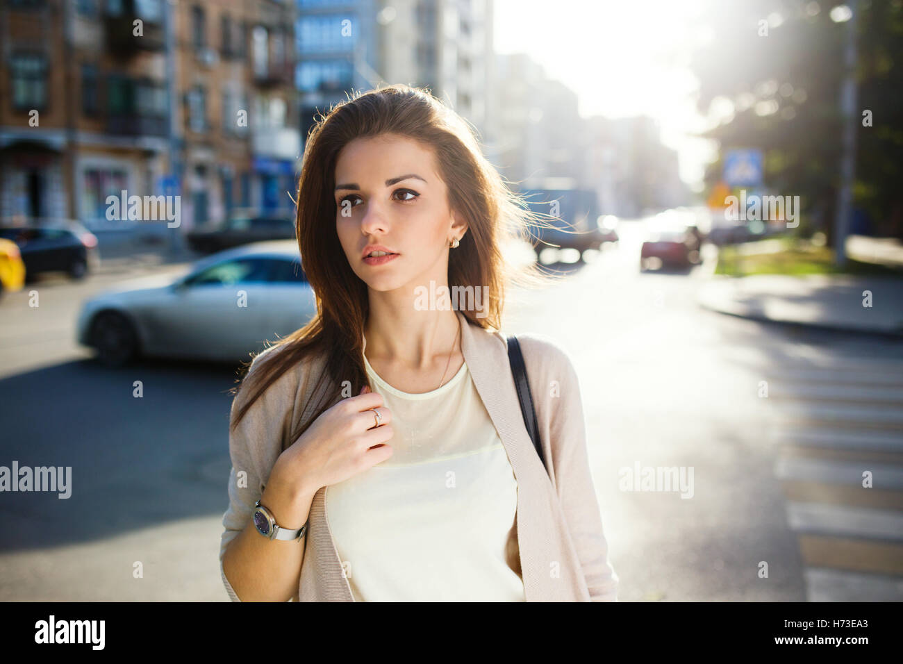 Women model walking street hi-res stock photography and images - Alamy