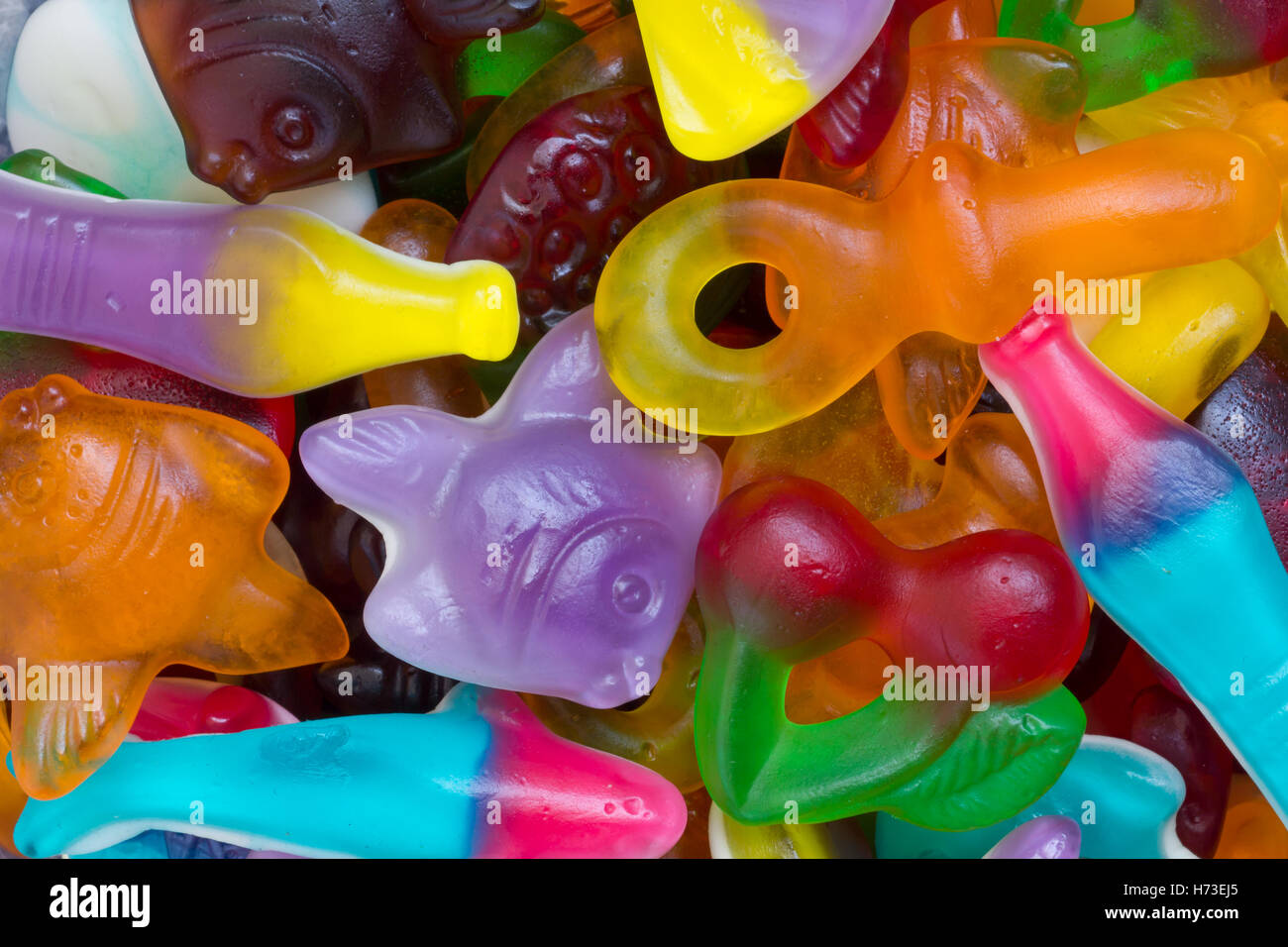 Unhealthy jelly sweets full of food colorants Stock Photo Alamy