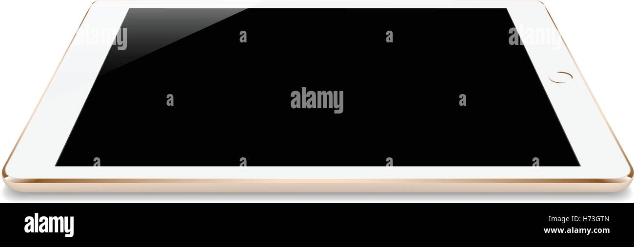 mock up gold tablet perspective angle isolated on white vector design ...