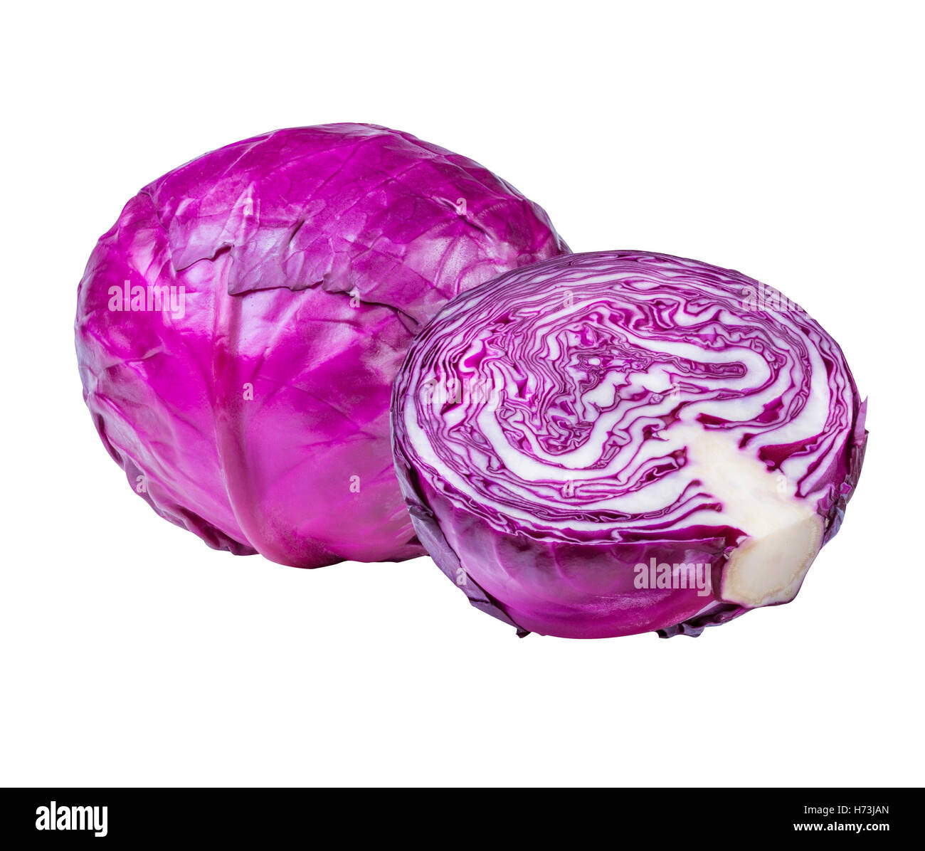 red cabbage isolated on white background Stock Photo