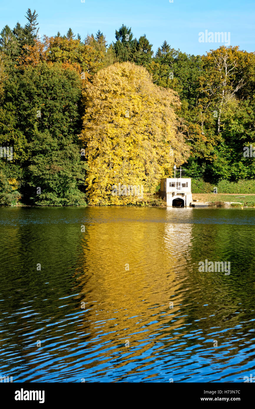 Shearwater Lake, Crockerton, Wiltshire, UK. 2nd November 2016. Autumn colours looking across Shearwater Lake in Wiltshire, United Kingdom Credit:  Andrew Harker/Alamy Live News Stock Photo