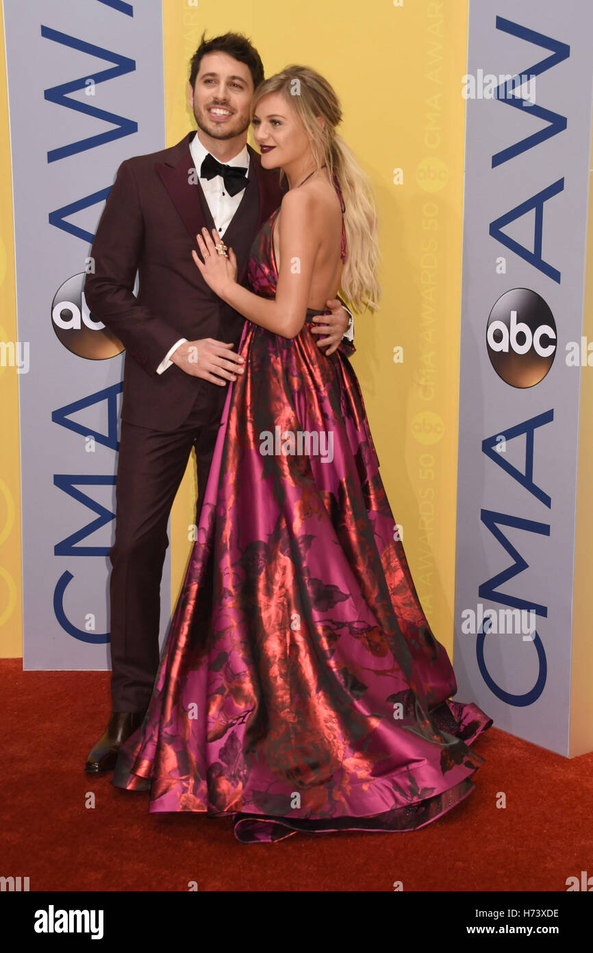 Nashville, TN, USA. 2nd Nov, 2016. Kelsea Ballerini, Morgan Evans. 50th