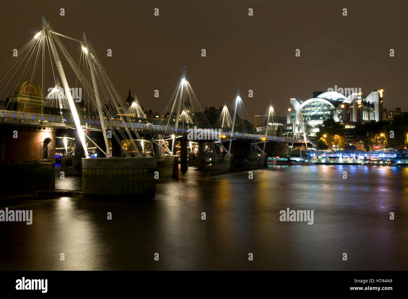 Hungerford Bridge And Charing Cross Station Train Station At