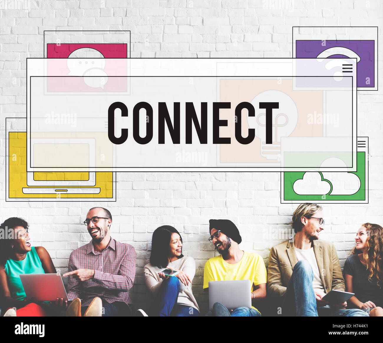 Communication Technology Online Networking Connection Concept Stock