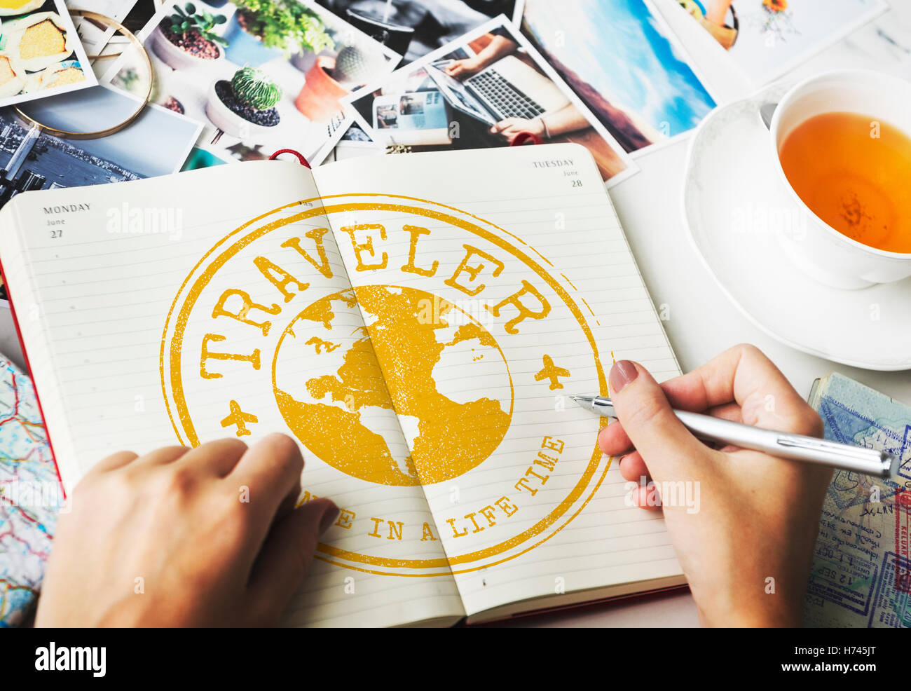 Journey Destination Explore Vacation Graphic Concept Stock Photo - Alamy