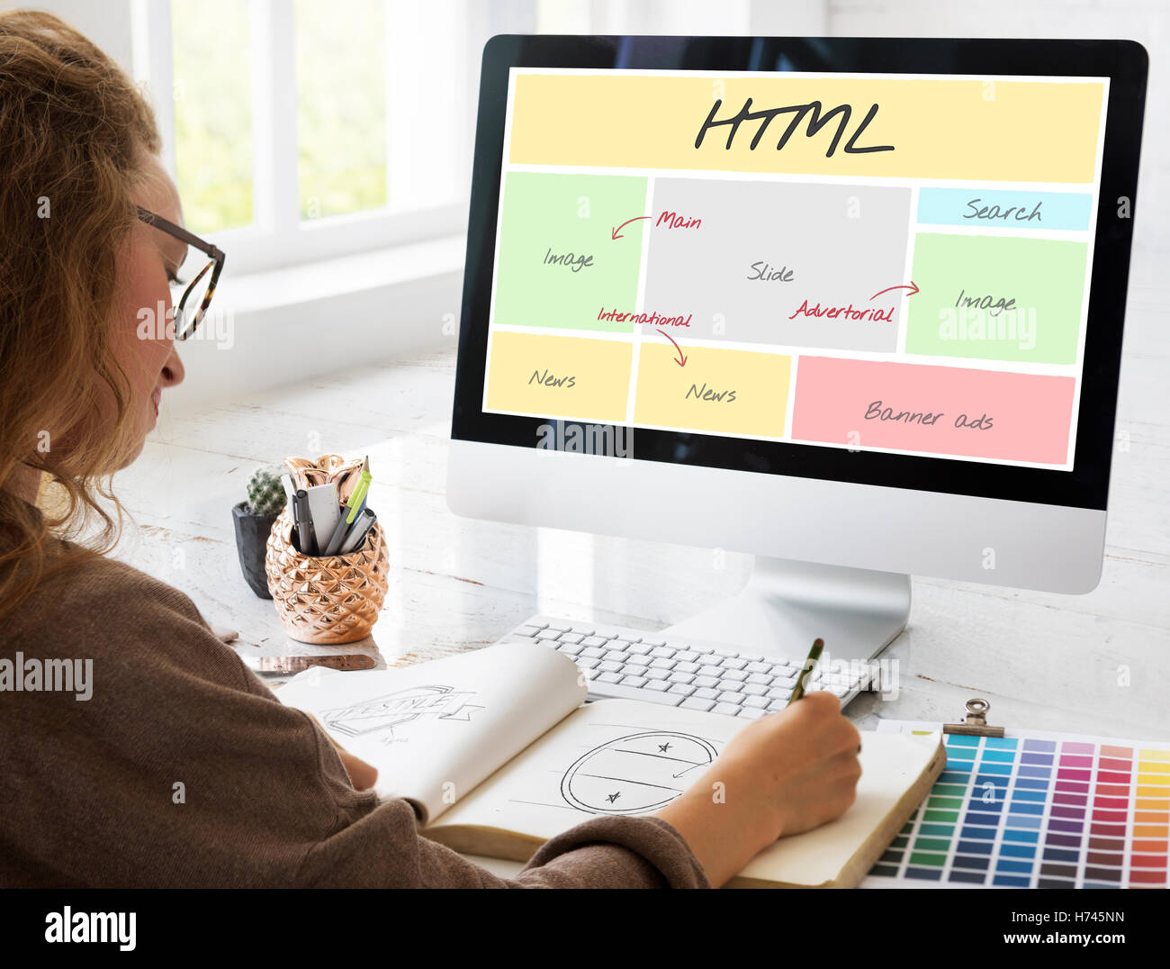 HTML Website Content Web Design Concept Stock Photo