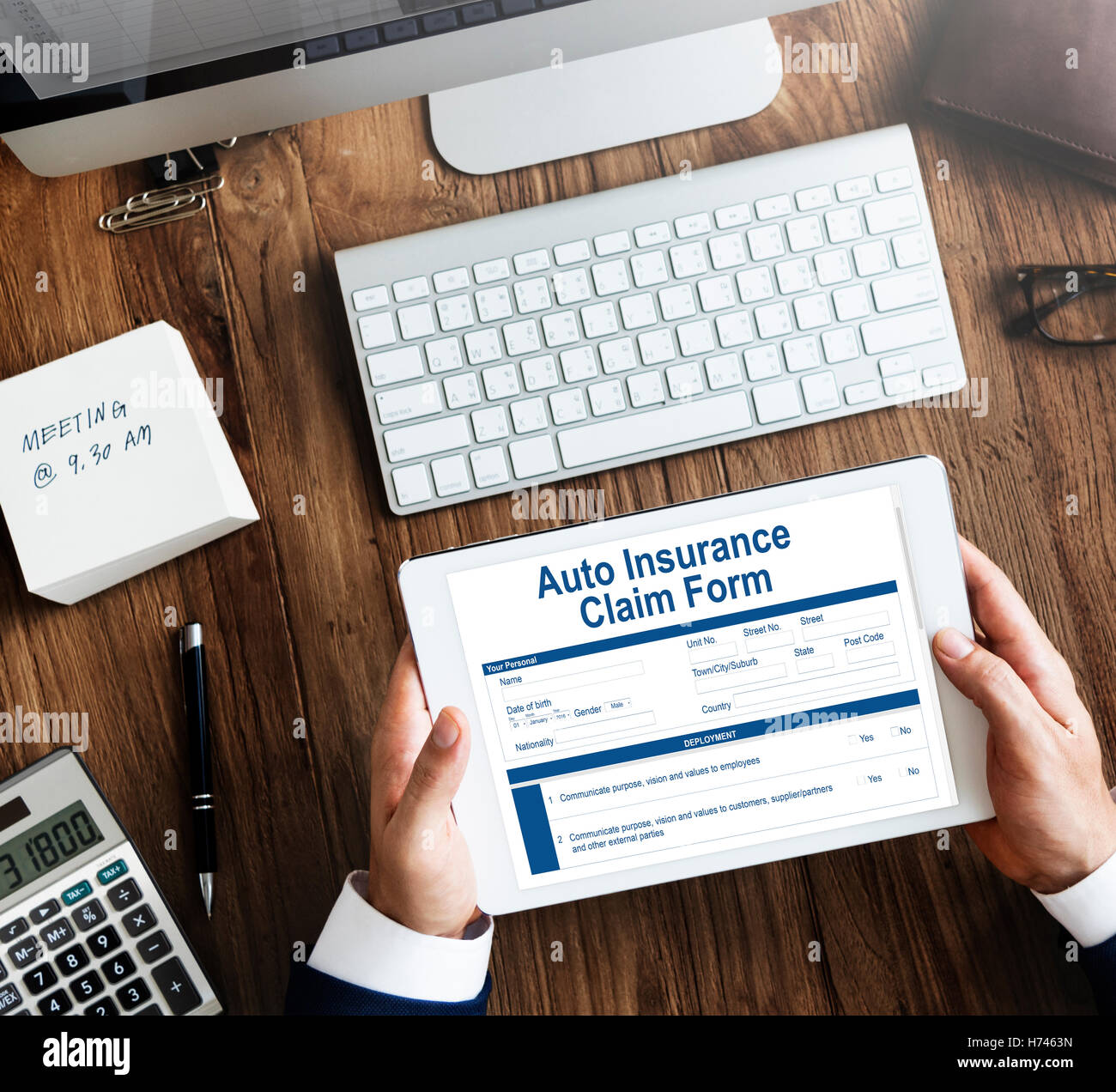 Auto Insurance Claim Form Document Indemnity Concept Stock Photo - Alamy
