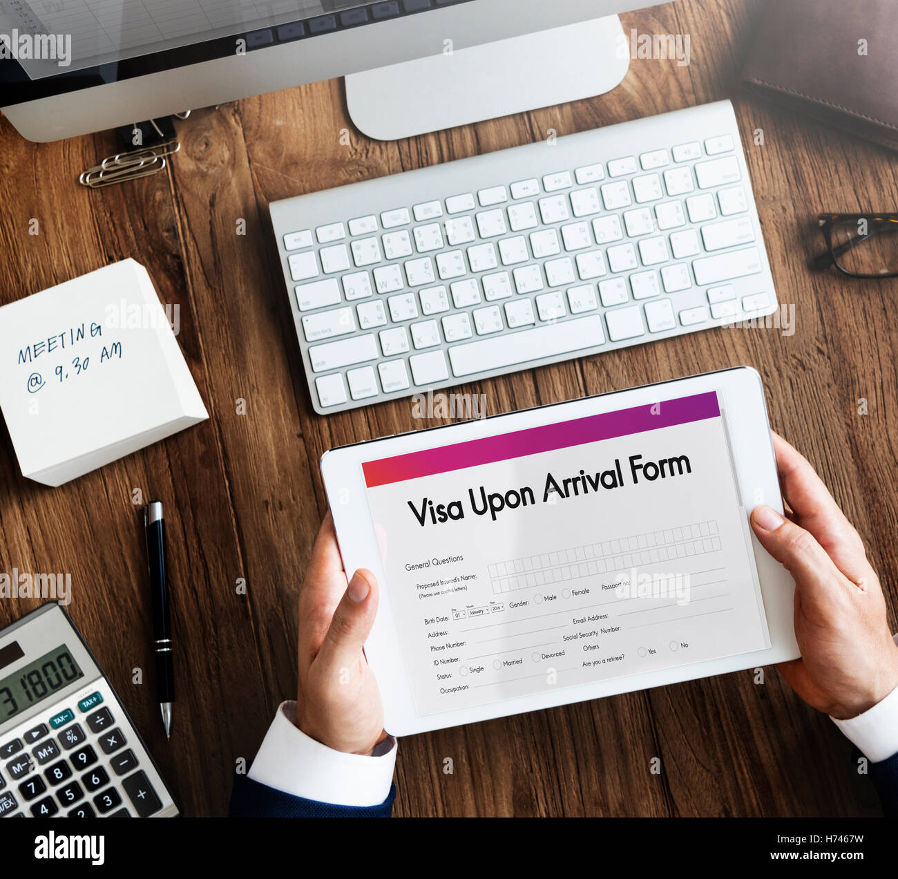 Visa Upon Arrival Form Concept Stock Photo