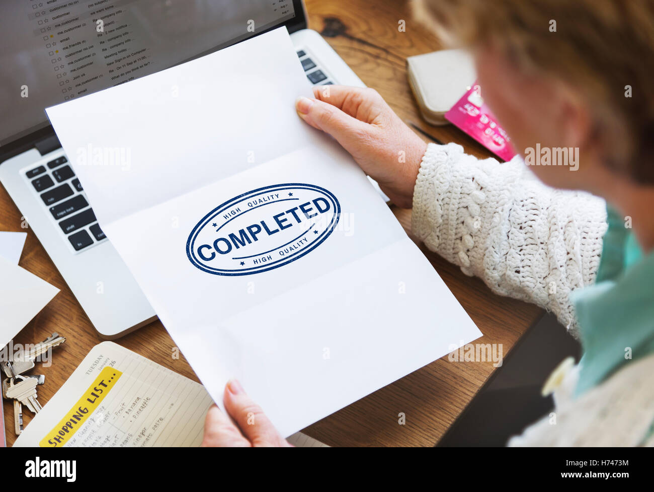 Completed Accomplishment Finished Achievement Concept Stock Photo - Alamy