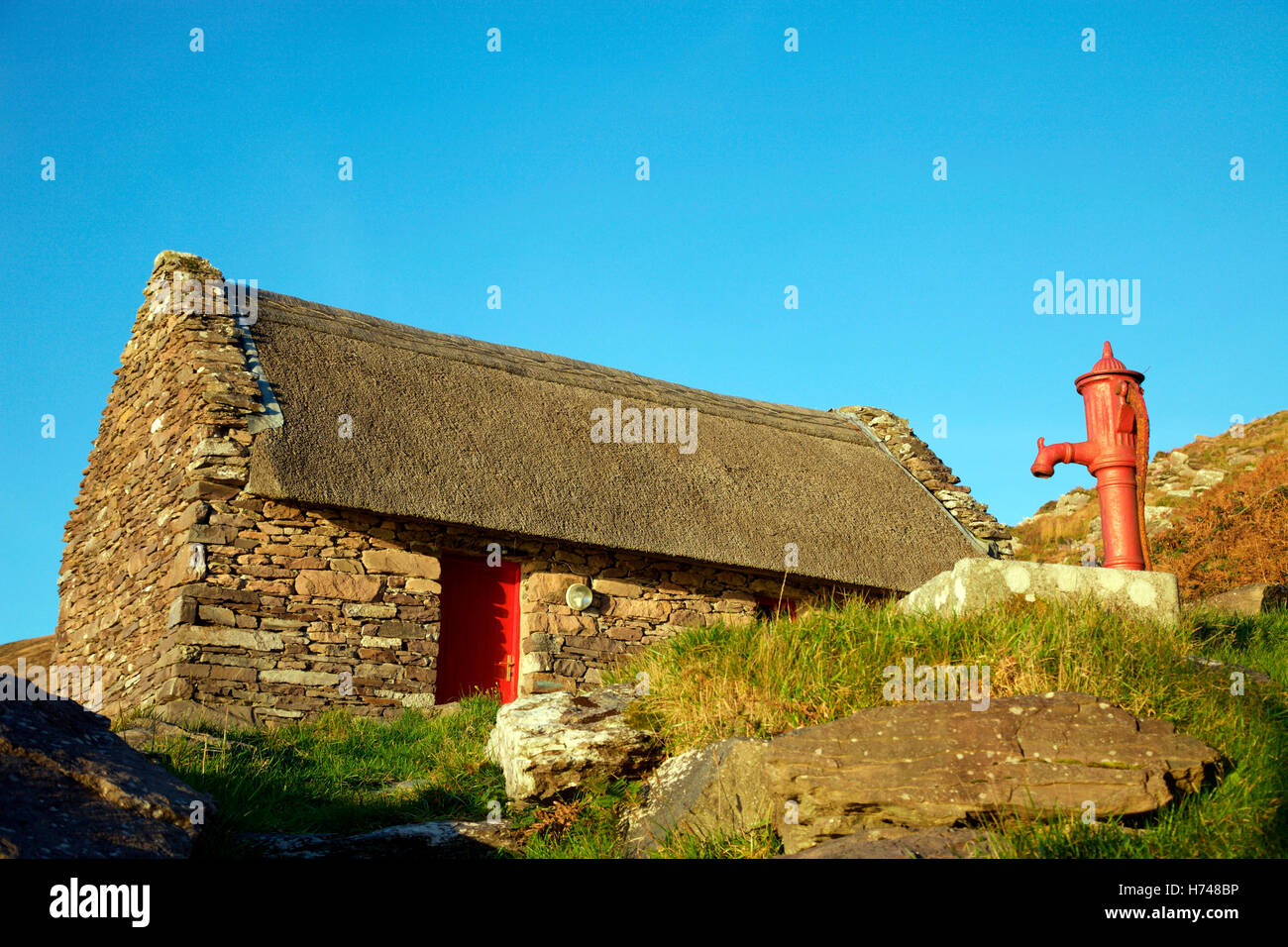 Cottage in Cill Rialaig Artists Retreat, Ballinskelligs, Co. Kerry Stock Photo