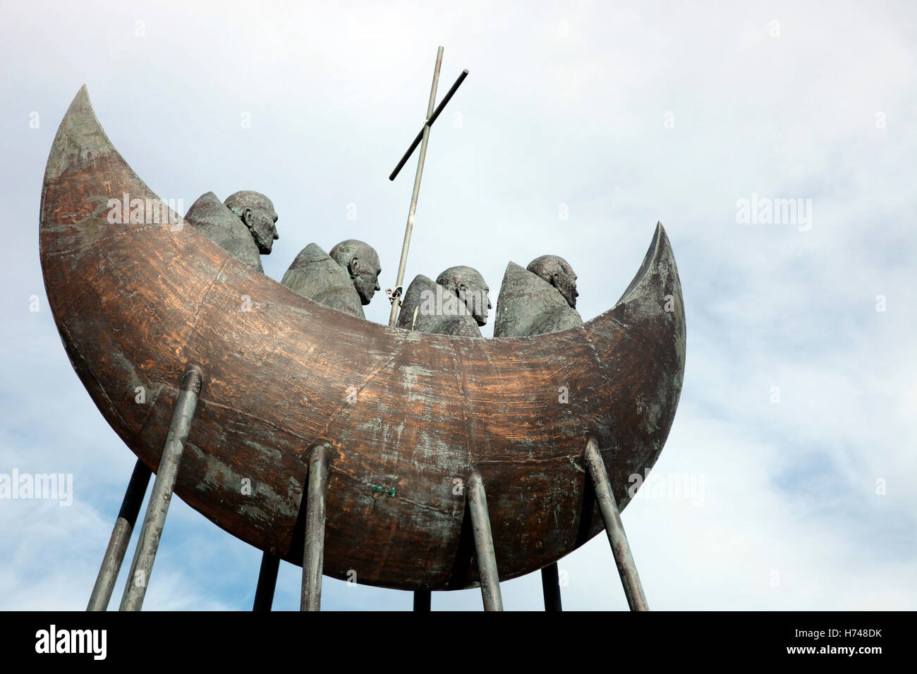 Sculpture of the Skelligs monks, Caherciveen, Co. Kerry Stock Photo