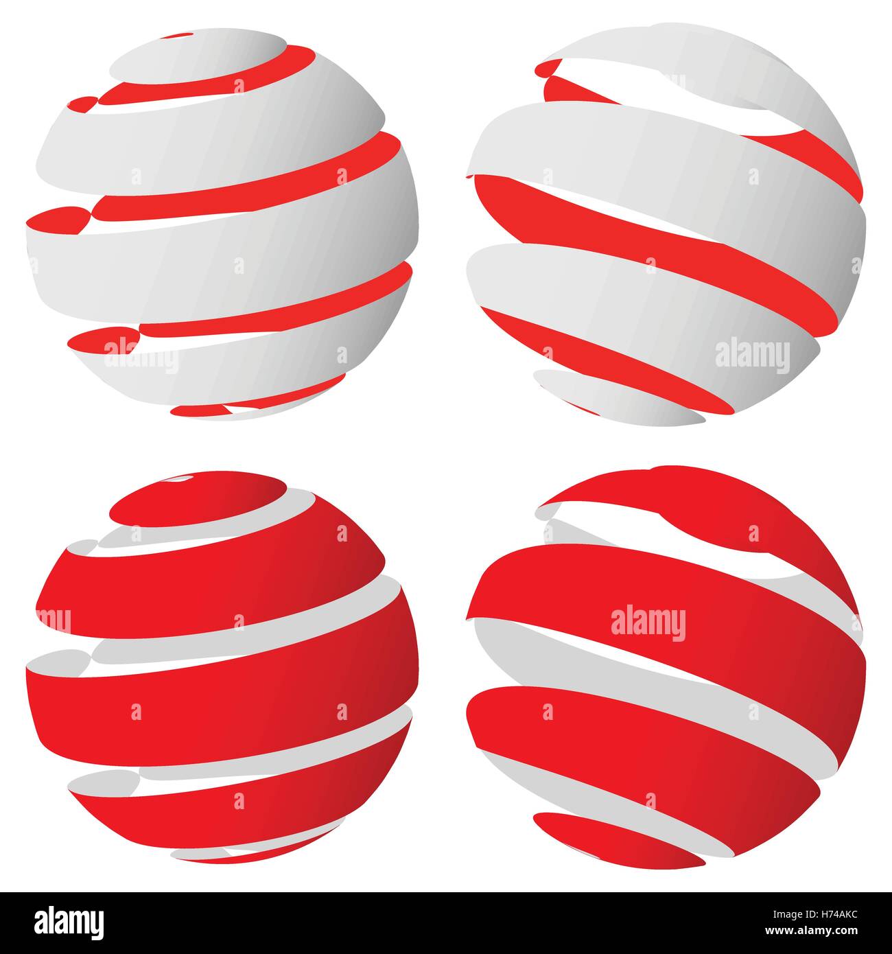 3d abstract striped sphere in four version Stock Vector Image & Art - Alamy