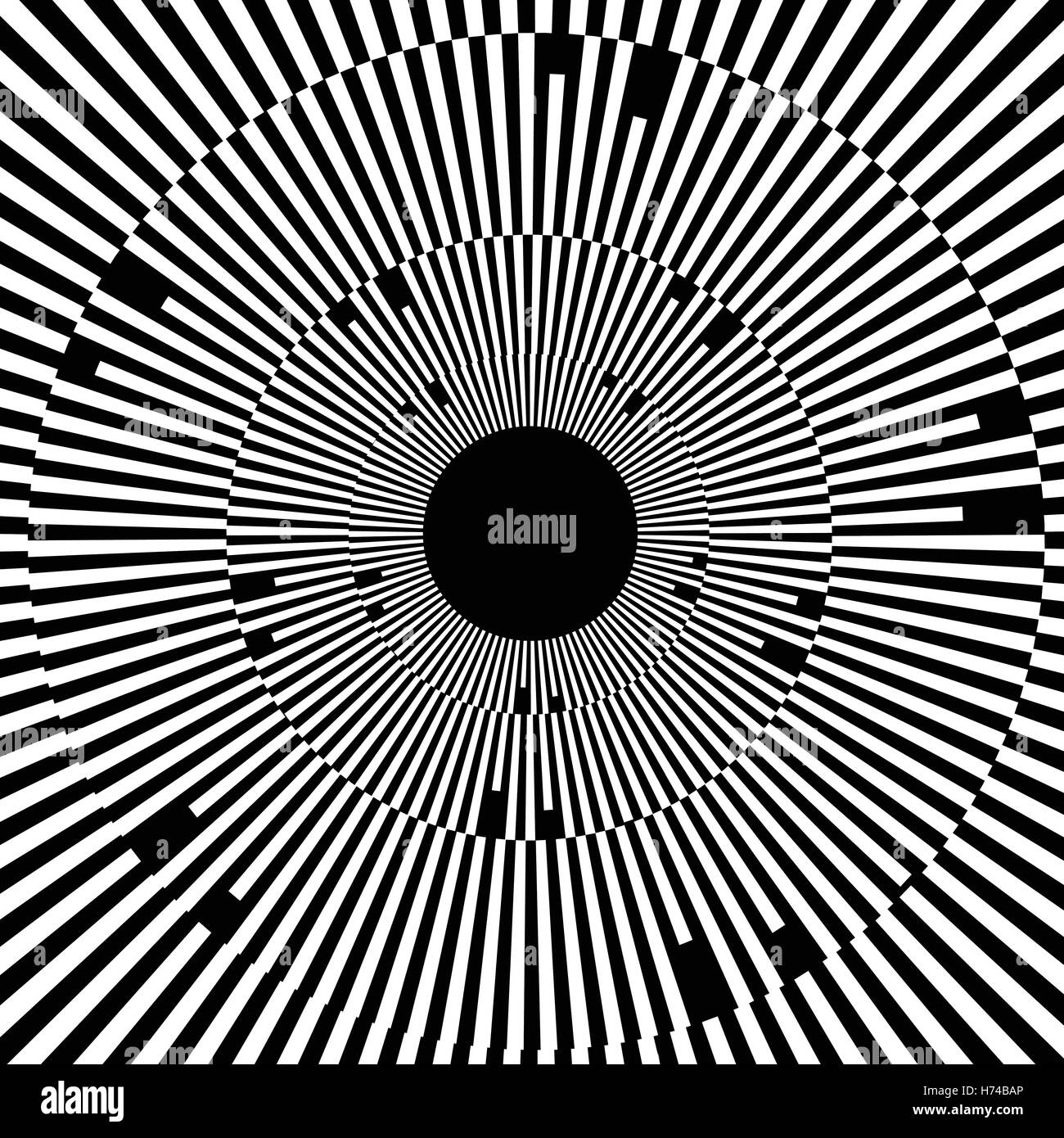 Illustration with rays, beams, radial - radiating lines. Abstract ...