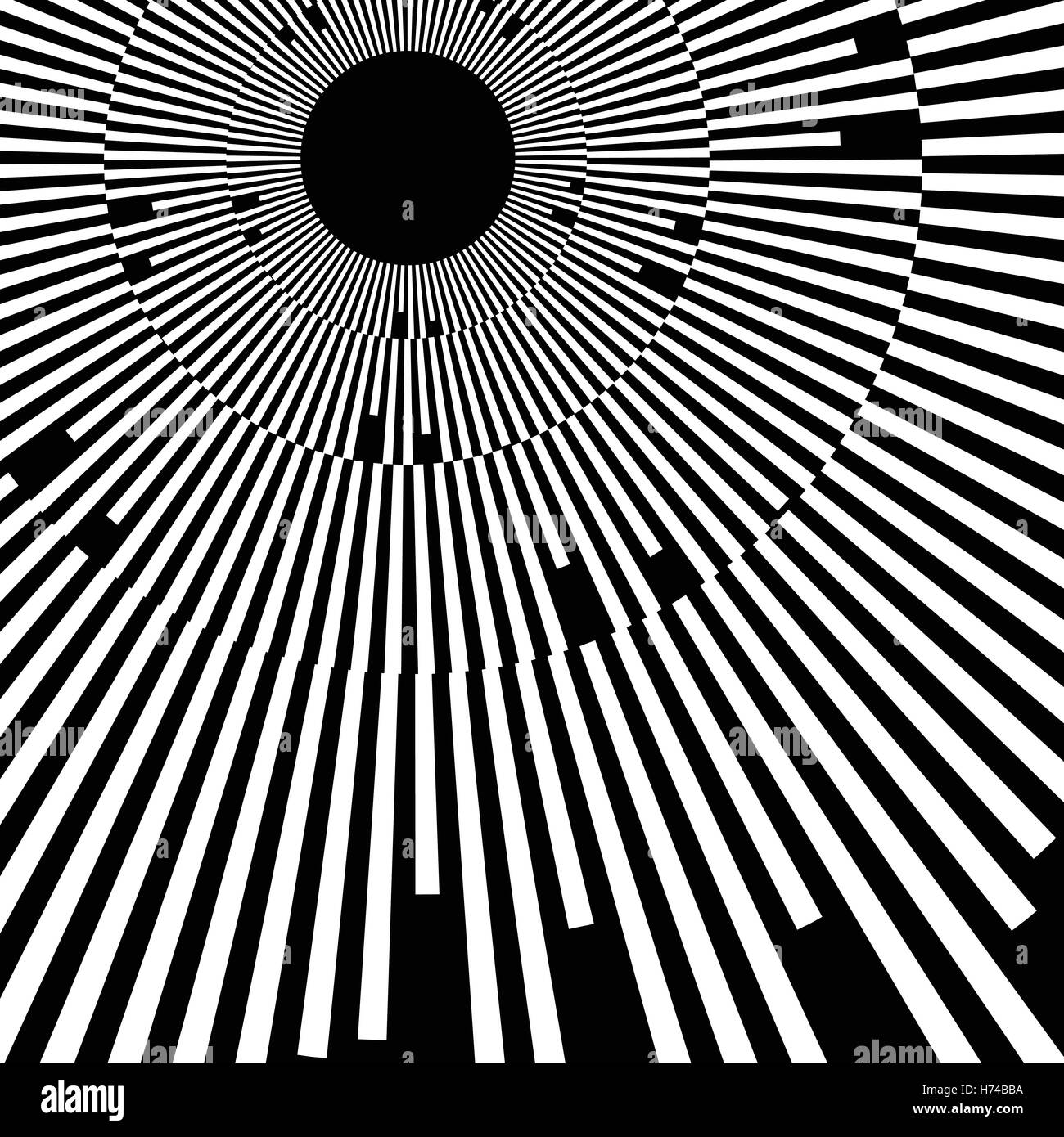 Illustration with rays, beams, radial - radiating lines. Abstract ...