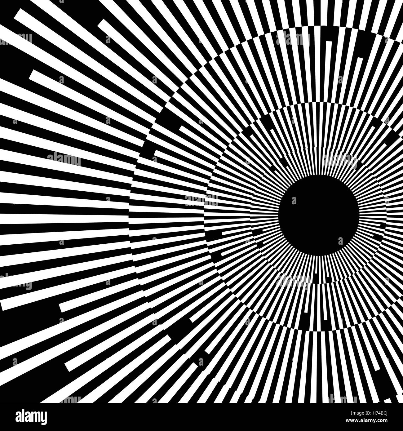 Illustration with rays, beams, radial - radiating lines. Abstract ...