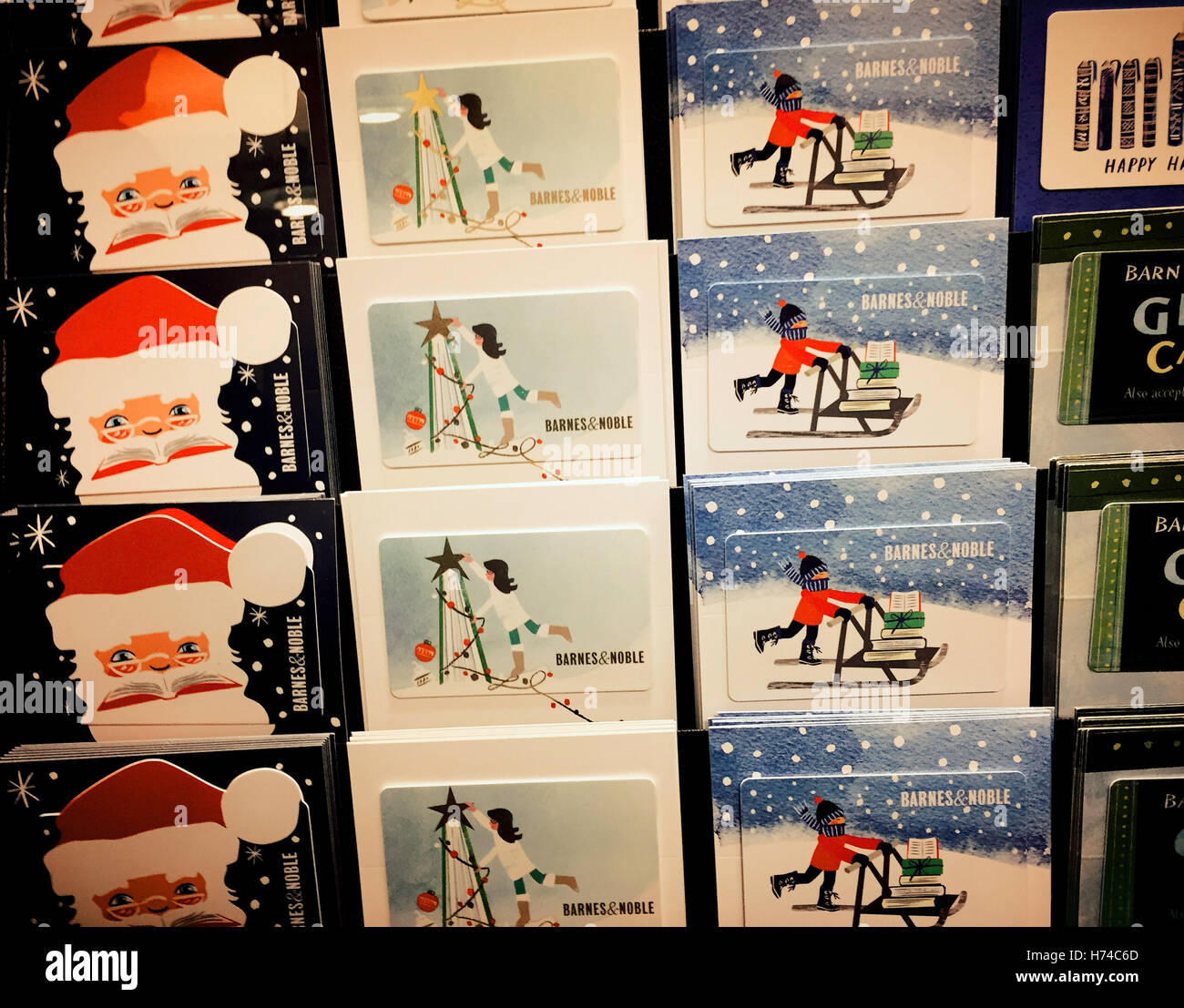 Barnes & Noble Prepaid Holiday Gift Cards Display, USA Stock Photo Alamy