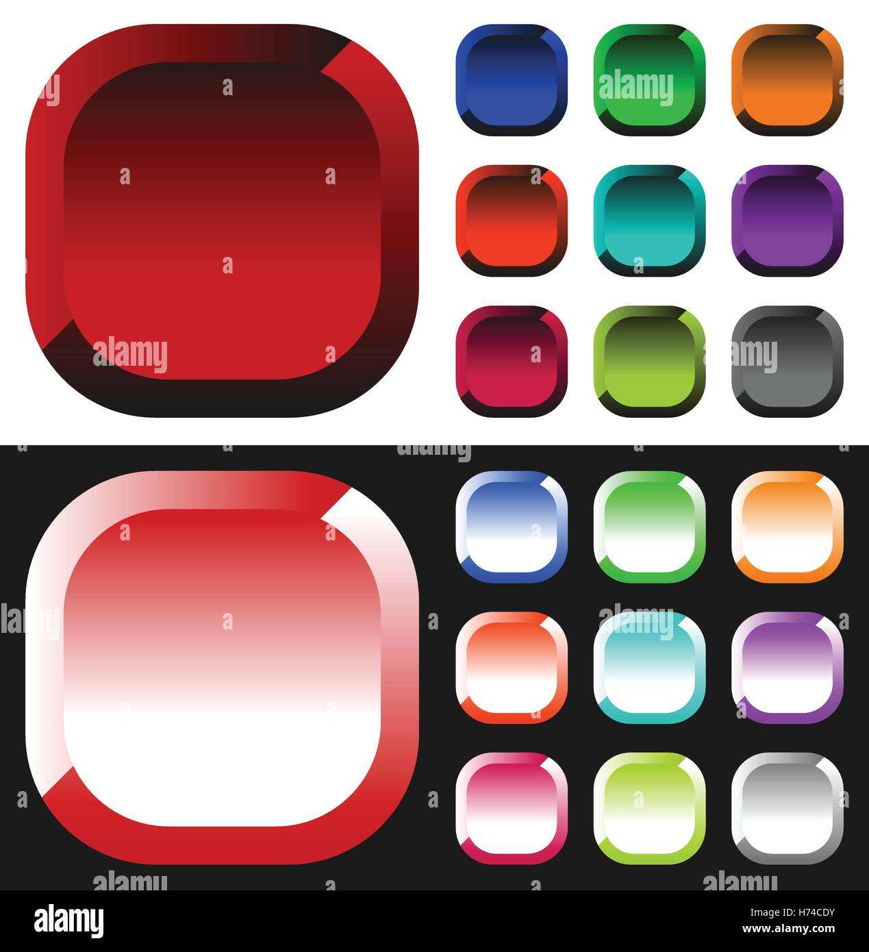 Set of colorful button, icon shapes, backgrounds Stock Vector Image ...